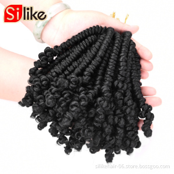 Silike Spring Twist Crochet Hair Braid For African Hair Extension 6-8inch Synthetic Short Passion Twist Braids Afro Kinky Bulk